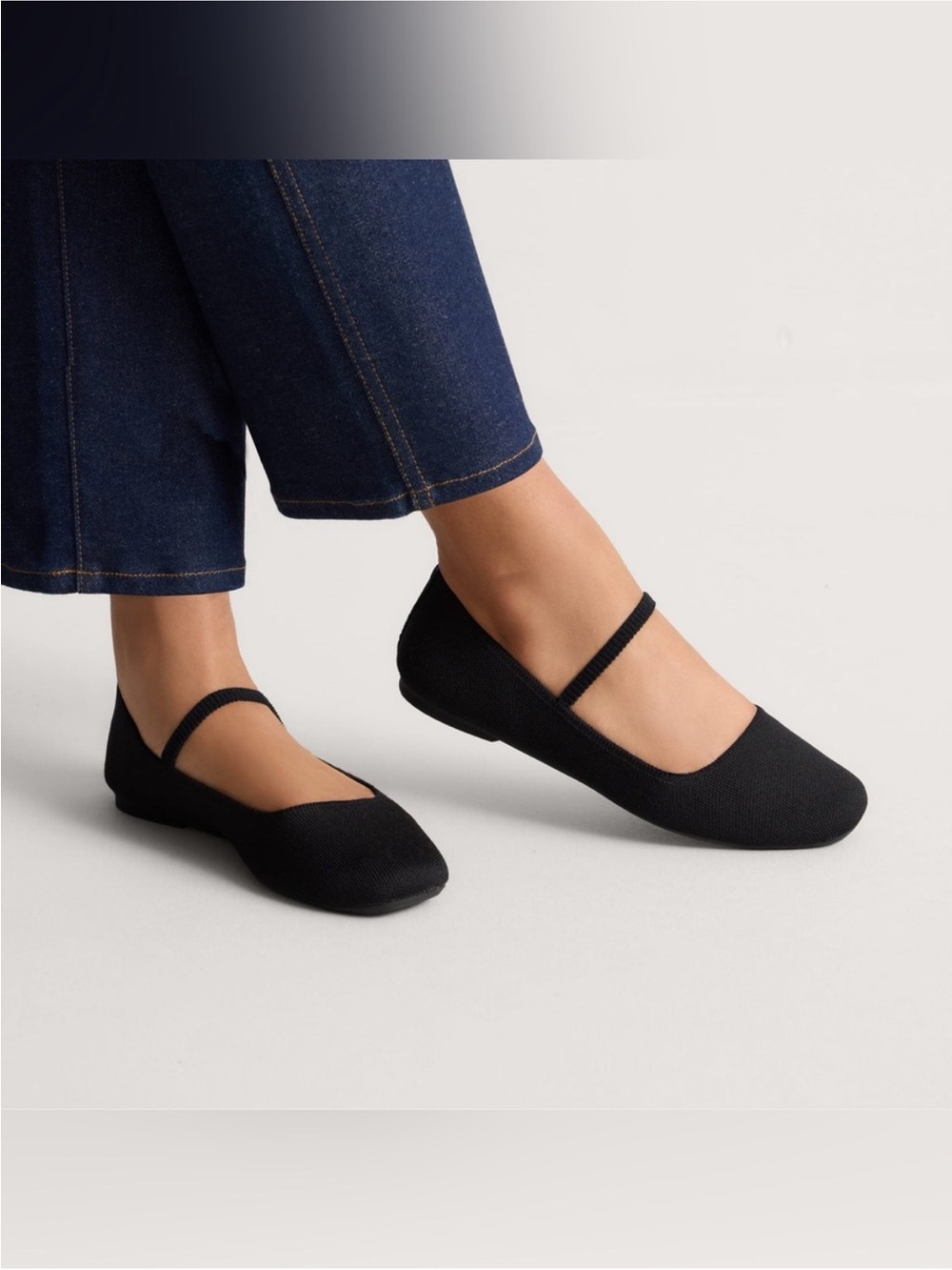 Rothy’s The Max Square Mary Jane in Black size 8 EUC